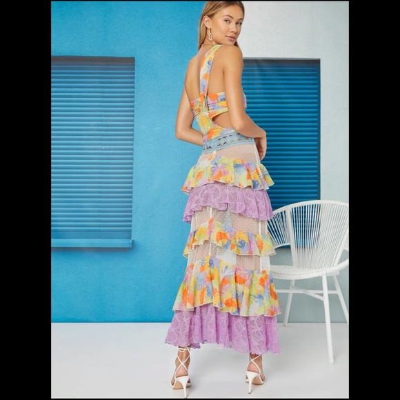 SHEIN | Colourful Ruffle Mesh Dress - Picture 2 of 5